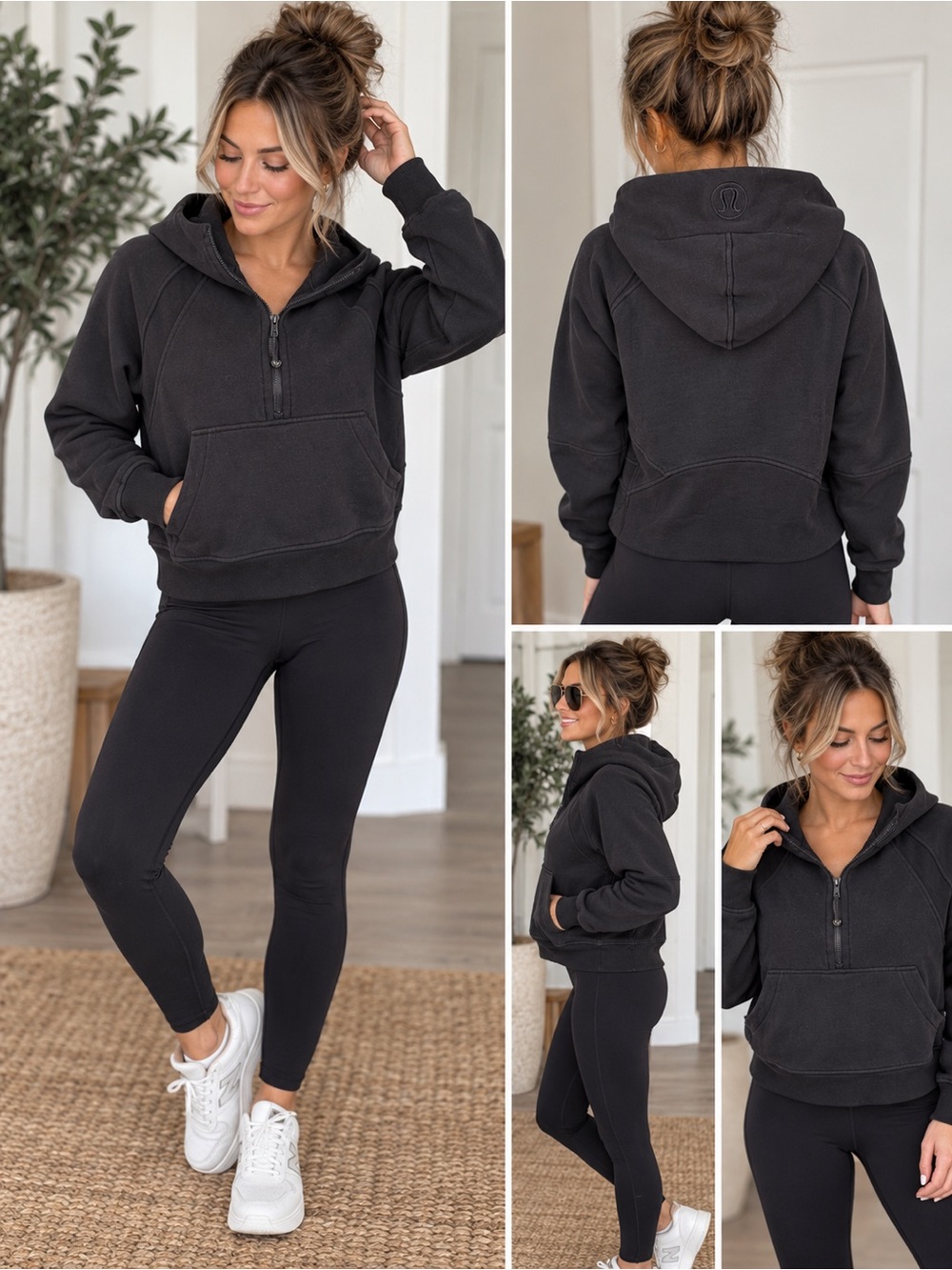 Lululemon Women's Black Scuba
Oversized 1/2 Zip Size M/L